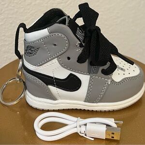 High-Top Sneaker Speaker Keychain/Bagchain - Gray and Black